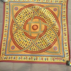 Hermes Pleated Multicolor Silk Scarf